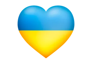 Heart with Ukrainian Flag colours